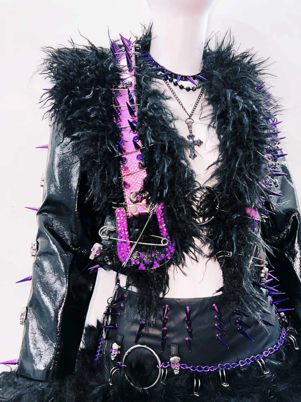 Women's Rivet Leather jacket Skull Leather jacket Gothic Leather jacket