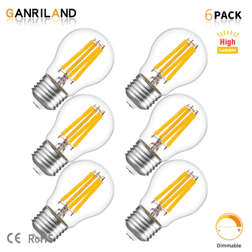 DecorBites™ LED Filament Globe Bulbs G45 E27 6.5W High Lumens Ultra Bright Glass Bulbs