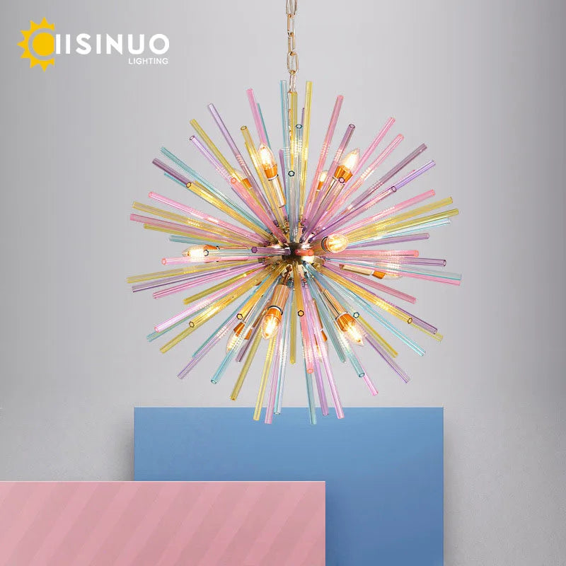 DecorBites™ Dandelion Chandelier Glass Hanging Lighting for Kids Room, Bedroom, Dining Room