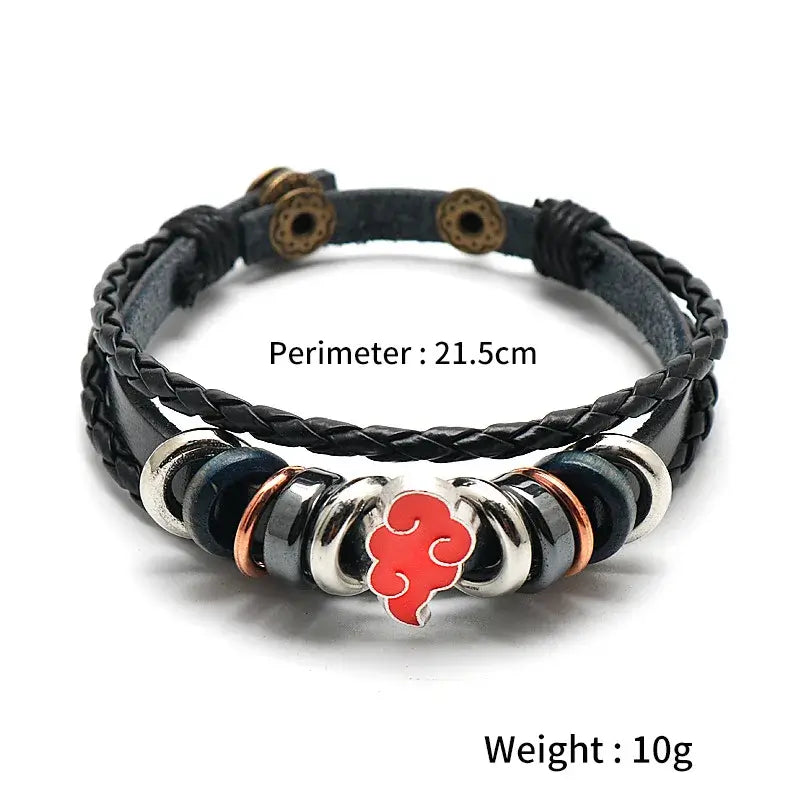 Anime Woven Cowhide Bracelet – Multilayer Buckle Gift