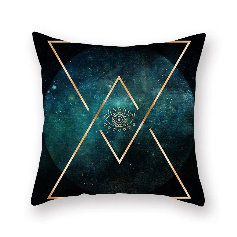 DecorBites™ Geometric Leaf Flower Pillowcase Teal Blue Sofa Car Home Decor Throw Cover