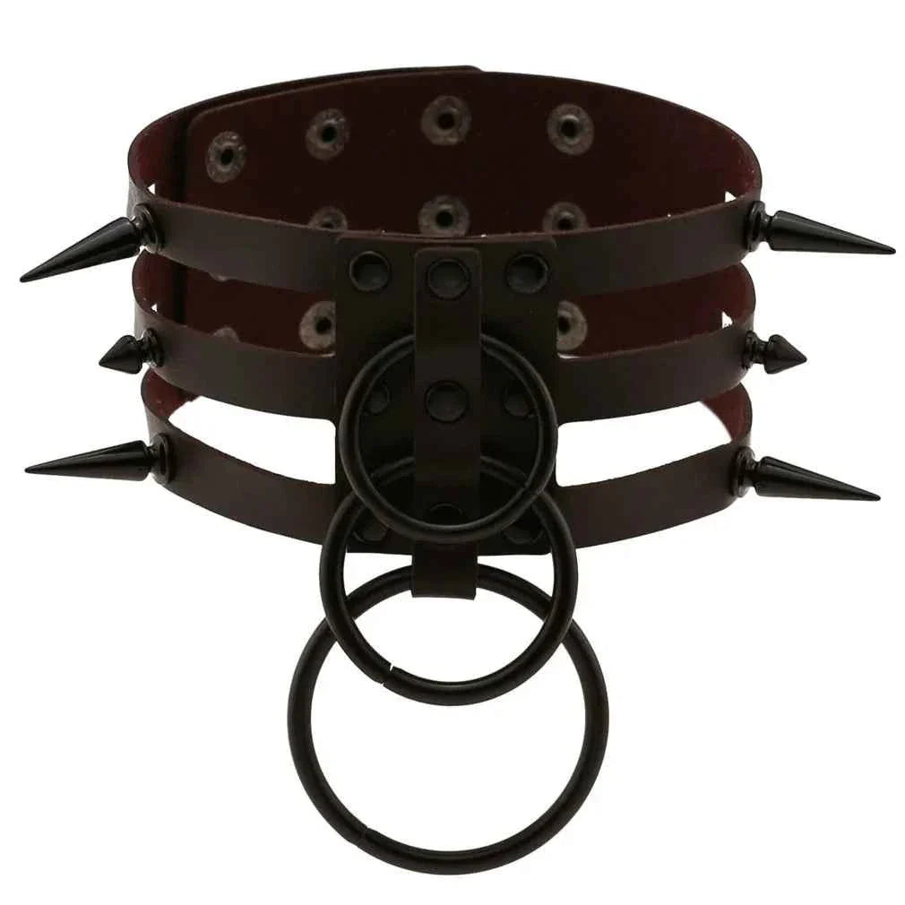 Rivet Leather Bondage Choker Accessories