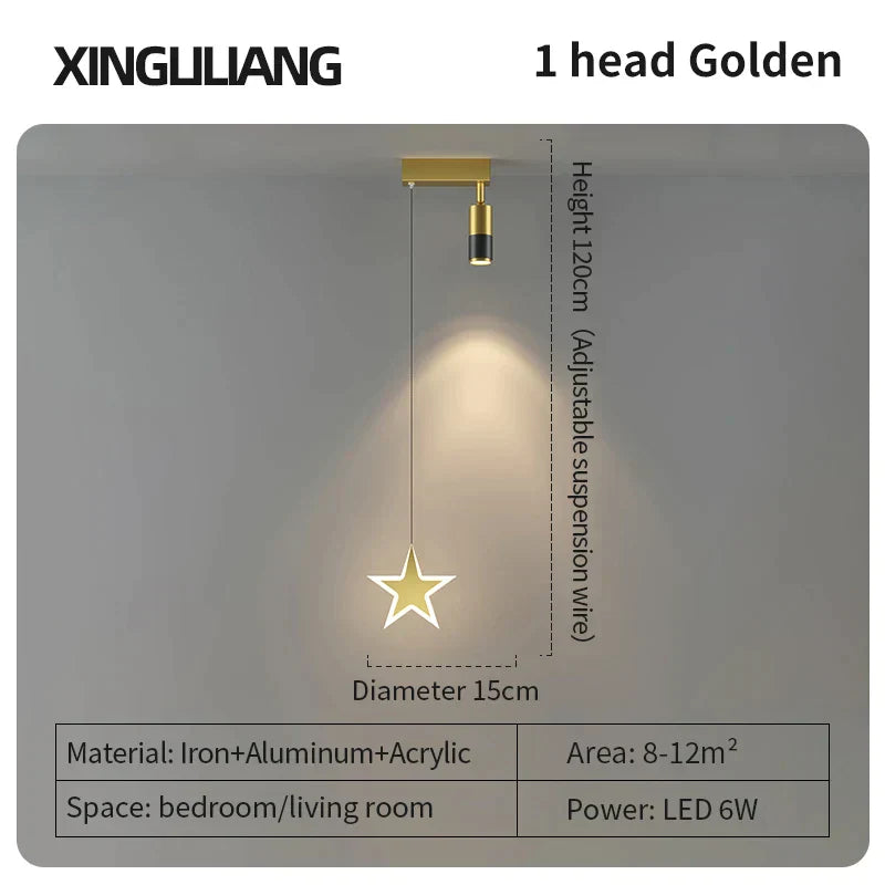 DecorBites™ Golden Pendant Chandelier for Bedroom & Living Room Décor