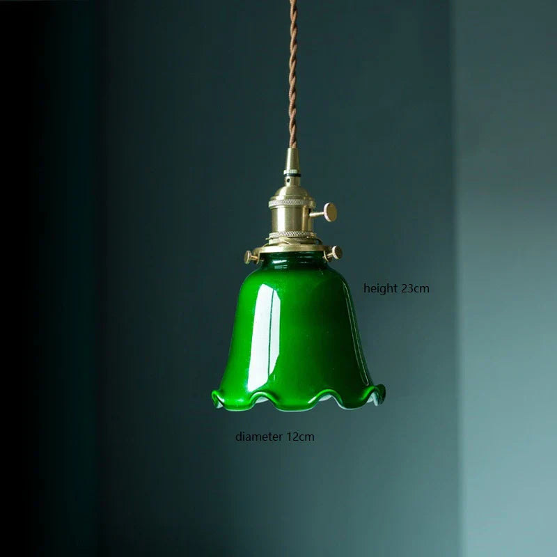 DecorBites™ Green Glass LED Pendant Light for Home, Restaurant, Bar, and Loft Style Decor.