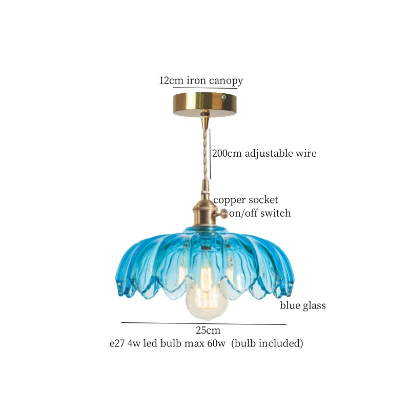 DecorBites™ Green Glass LED Pendant Light Fixture - Modern Nordic Hanging Lamp