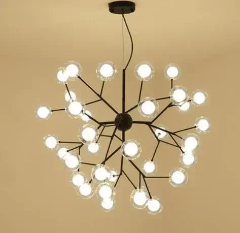 DecorBites™ Heracleum Firefly Glass Round Ball Chandelier - Luxury Staircase Dining Room Lighting