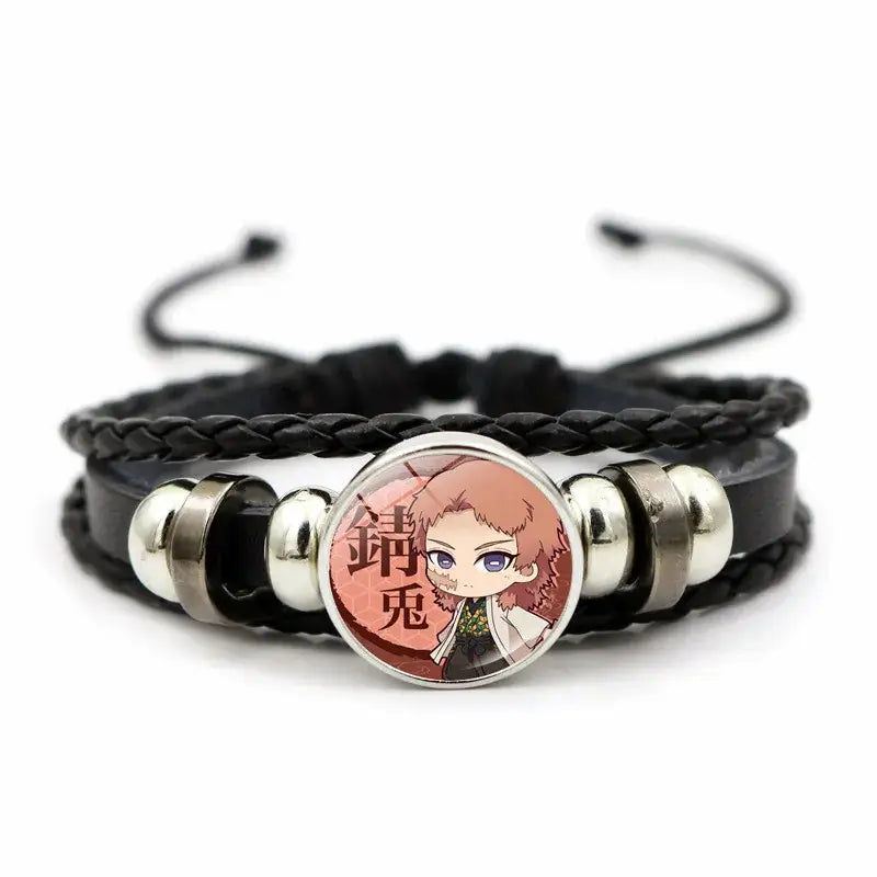 Demon Slayer Bracelet: Tanjiro & Nezuko Leather Charm