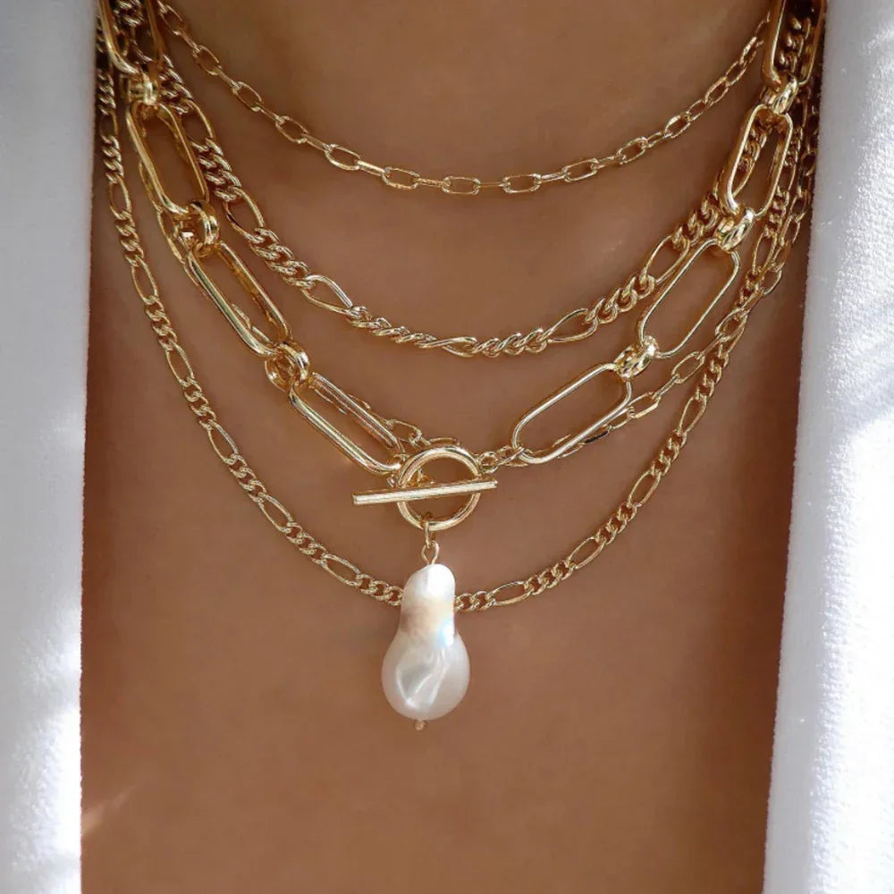 Boho Multi-Layer Crystal Pendant Necklaces