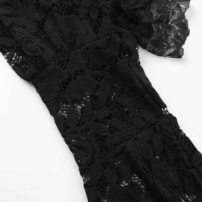 Gothic Classic Lace Flare Sleeve Blouse Y2K Rave