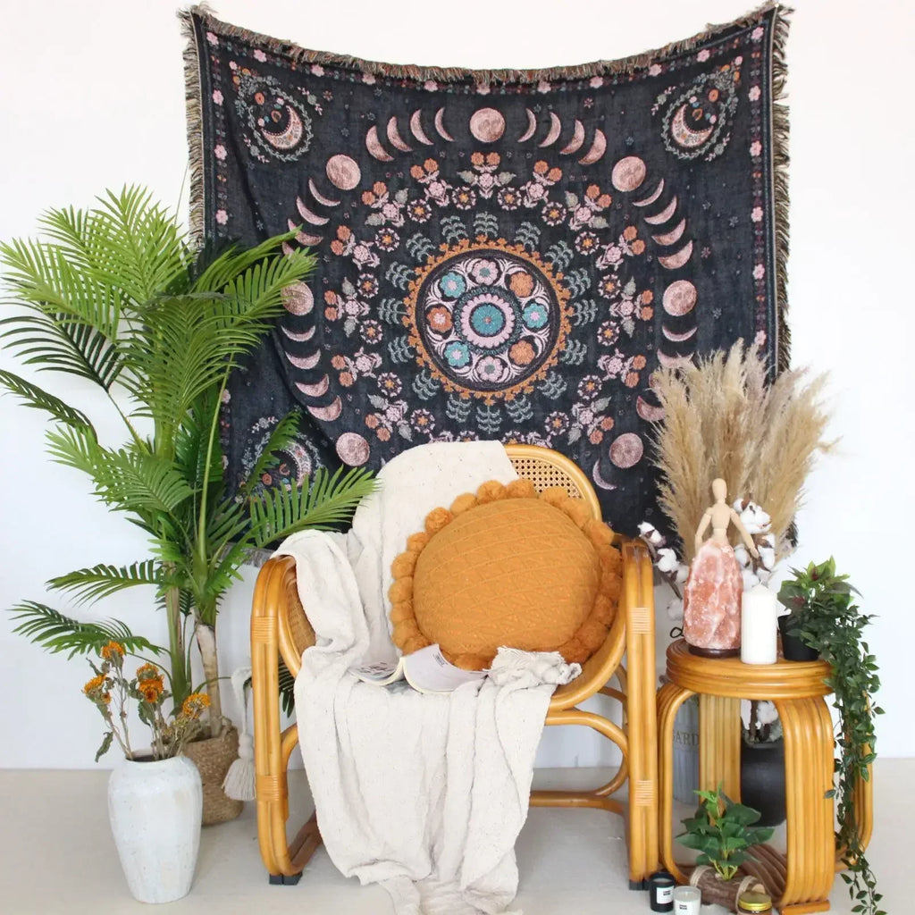 DecorBites™ Geo Tassel Picnic Mat & Sofa Cover