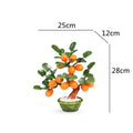 DecorBites™ Jade Kumquat Tangerine Tree Bonsai: Handmade Chinese Decor Ornaments