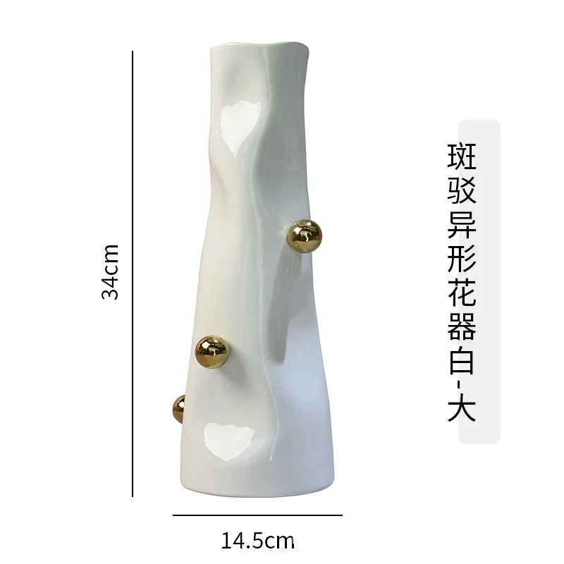 DecorBites™ Geometric Sphere Vase: Unique Porcelain Flower Arrangement Home Decor