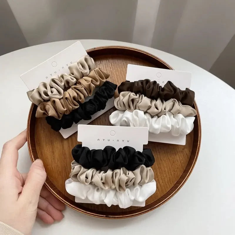 Satin Hair Scrunchies 3Pcs/Set