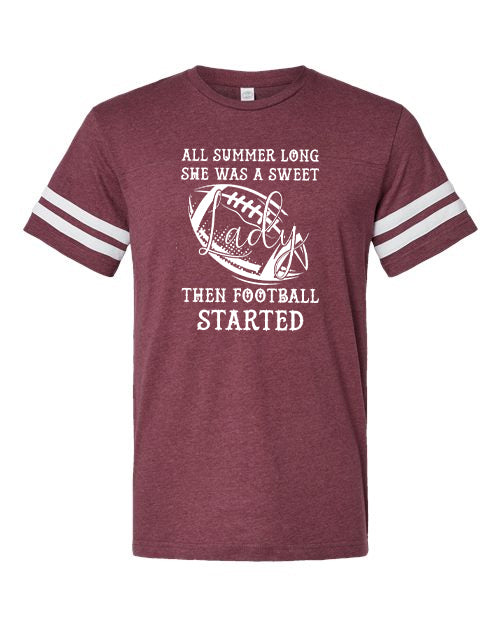 All Summer Long She Was a Sweet Lady Then Football Started Graphic Tee