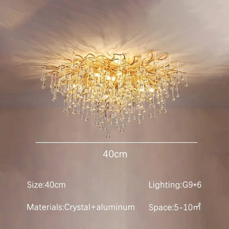 DecorBites™ Gloss Light Luxury Crystal Ceiling Chandelier for Living Room & Dining Room