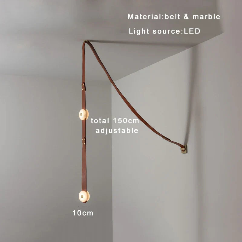 DecorBites™ Leather Marble Pendant Lights Luxury Dimmable Fixture Easy Installation Bedroom Living Room Lamp
