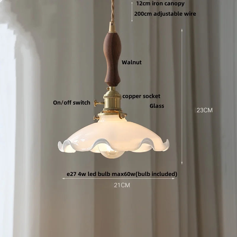 DecorBites™ Glass LED Pendant Light Fixture Knob Switch Nordic Modern Hanging Lamp