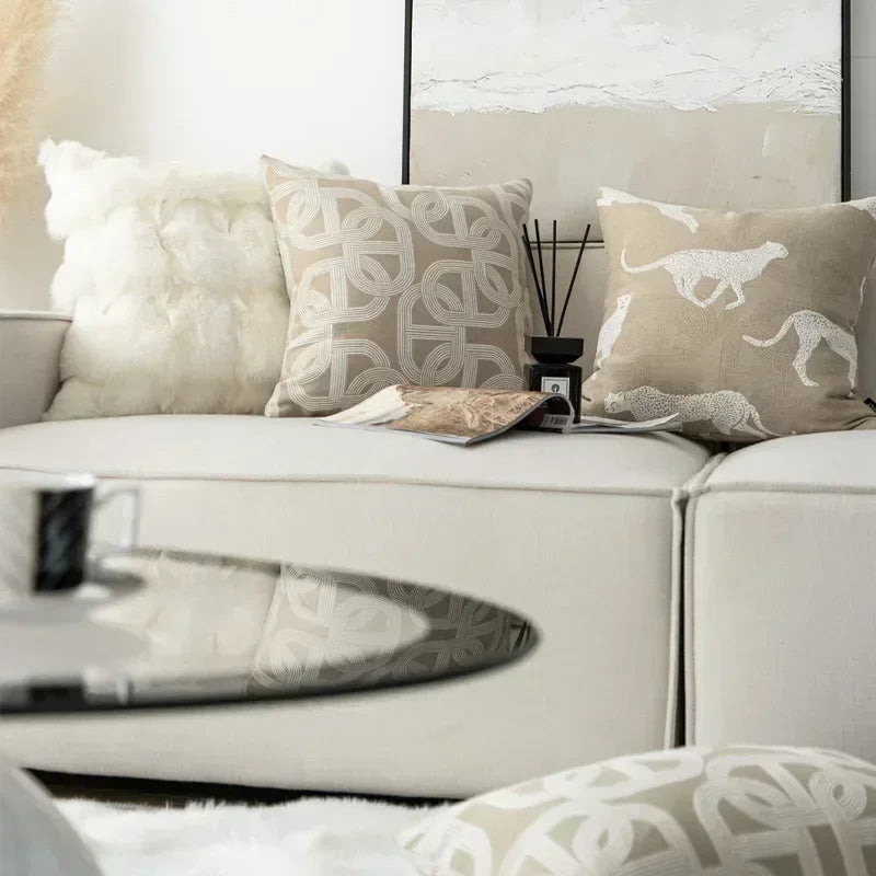DecorBites™ Geometric Jacquard Cushion Cover Modern Luxury Decorative Pillows