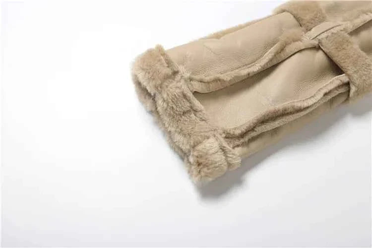 Furry Patchwork Women's Crop Jacket Warm Outwear Basic