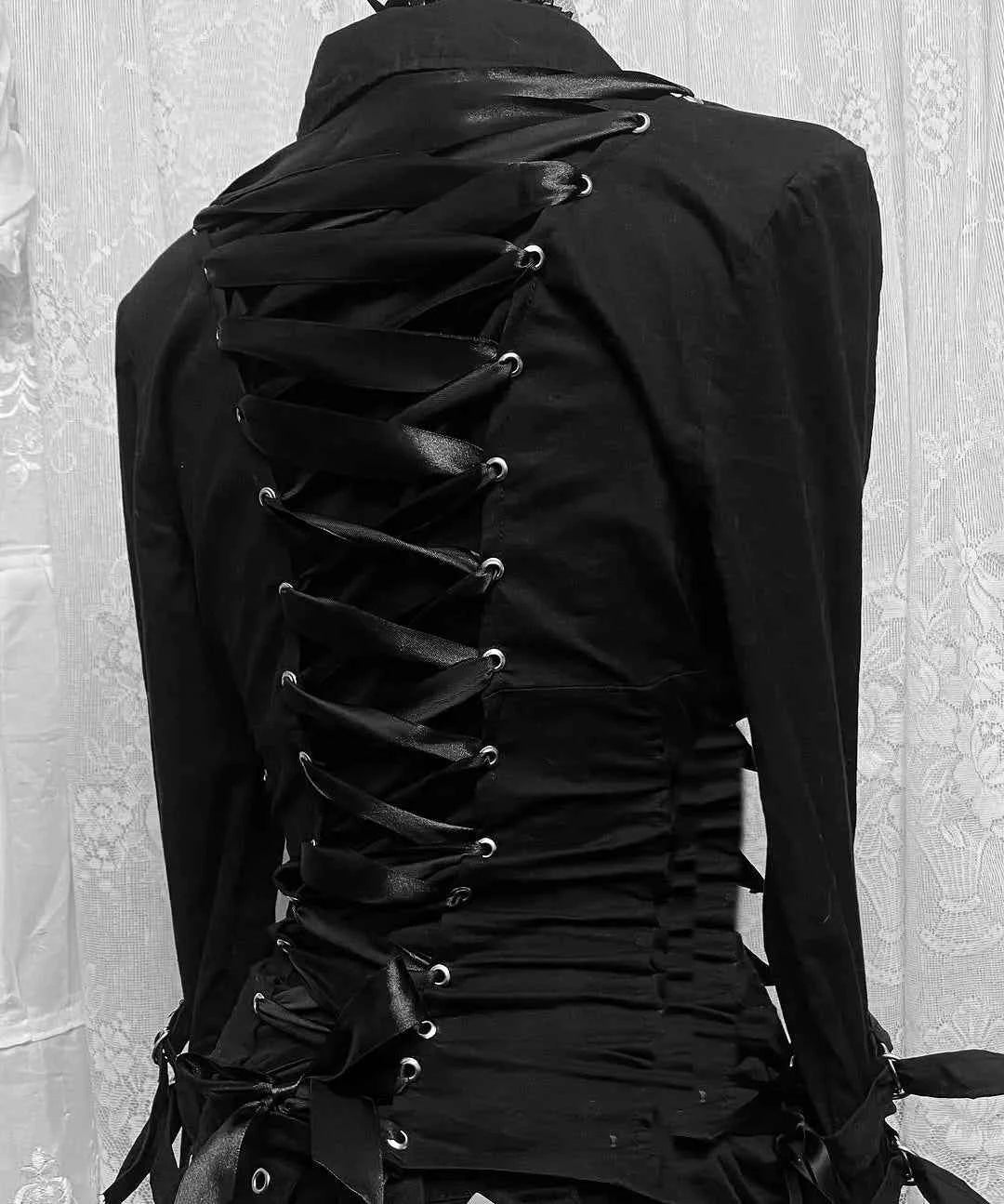 MUNSIEUR Goth Blouse Personalized T-shirt for Women Premium Slim Fit Ruched Streetwear New Arrivals