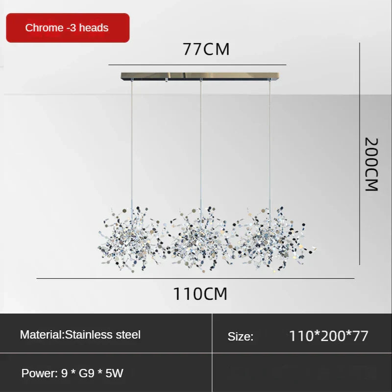 DecorBites™ Leaf Sequin Ceiling Chandelier for Modern Living Room, Restaurant, Bar, and Shop Window