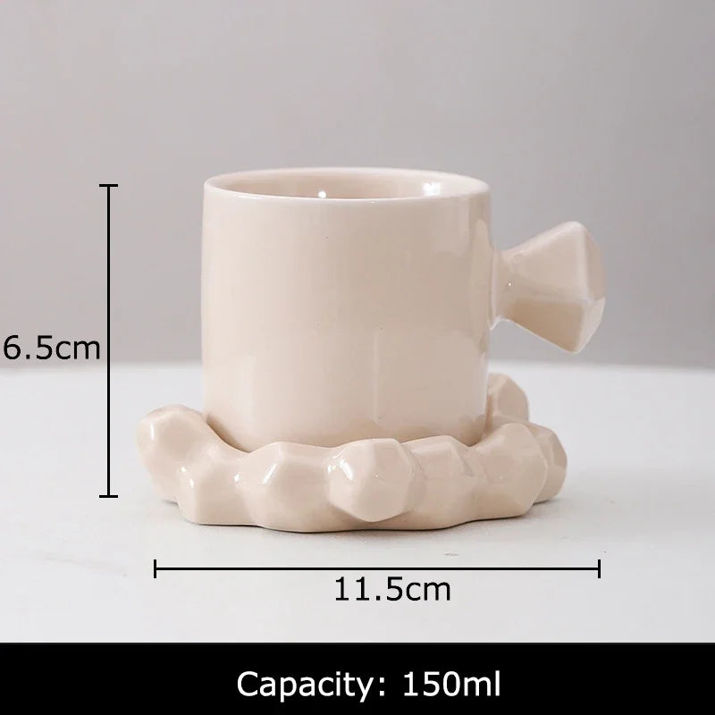 DecorBites™ Diamond Porcelain Coffee Mug Set