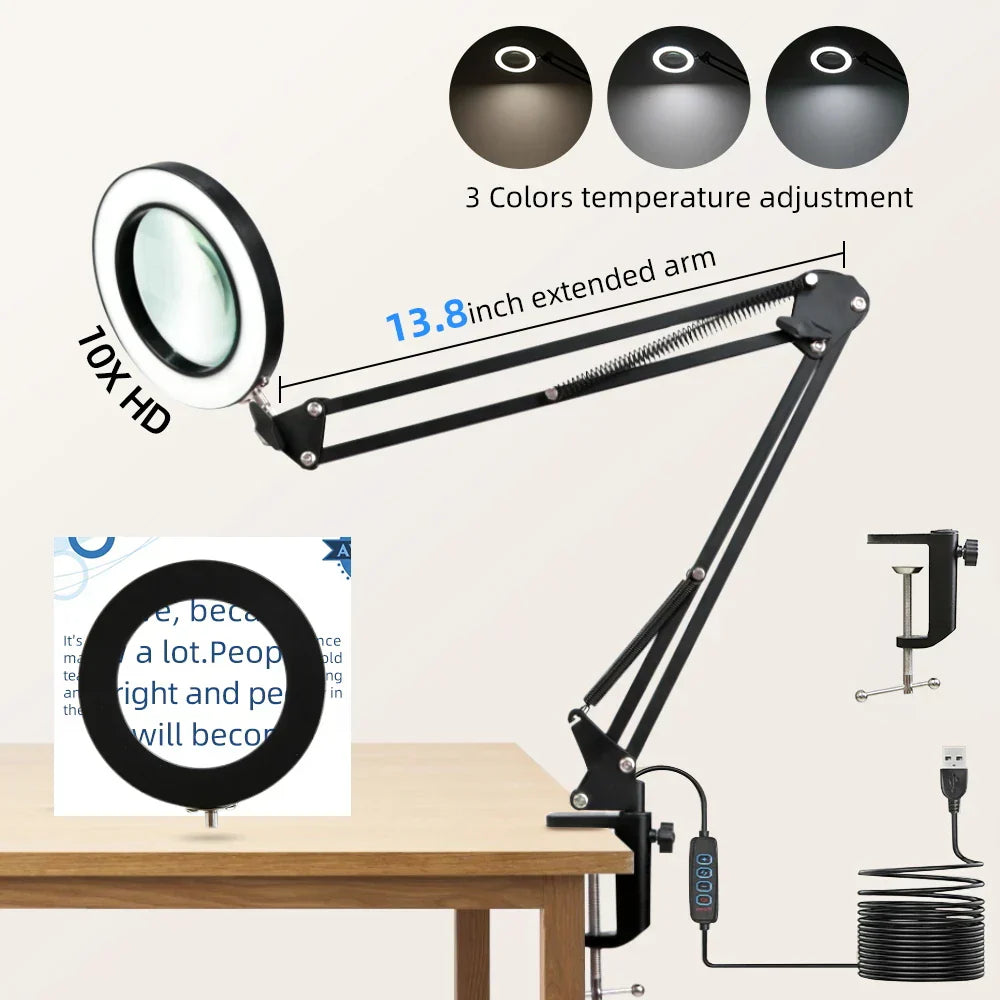 DecorBites™ Double Head LED USB Table Lamp – Stepless Dimmable for Office, Study, Reading