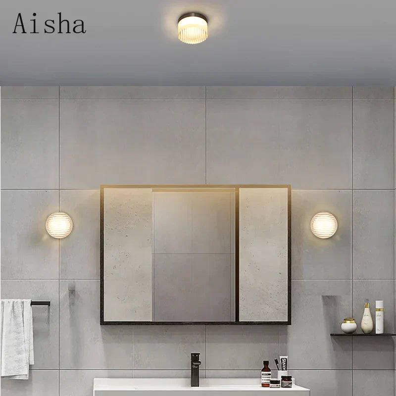 Modern amber & frosted acrylic sconce led wall lamp living room