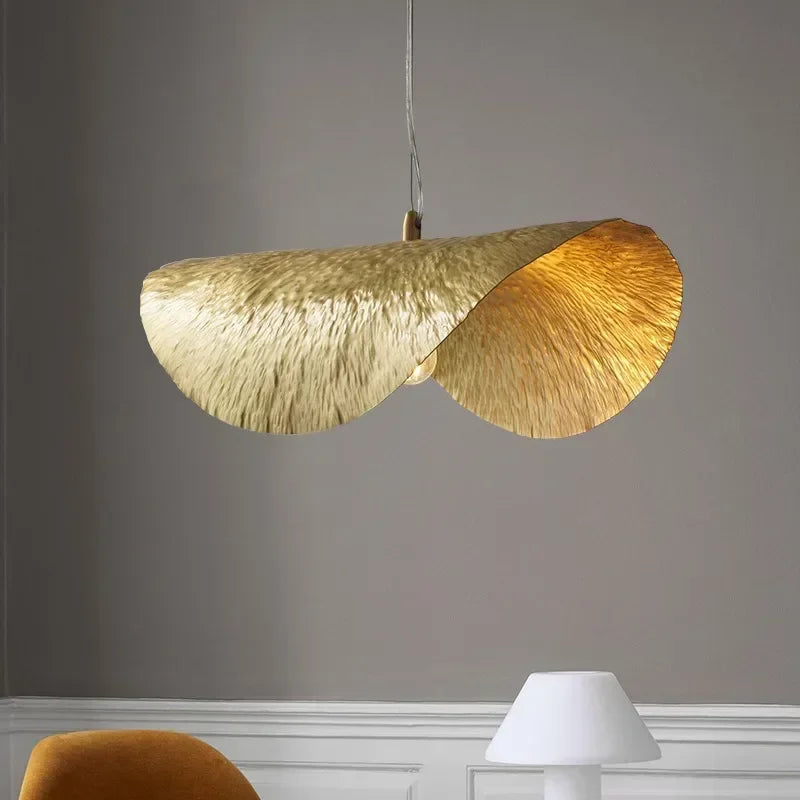 DecorBites™ Gold Lotus Leaf LED Chandelier for Living Room Dining Kitchen Island