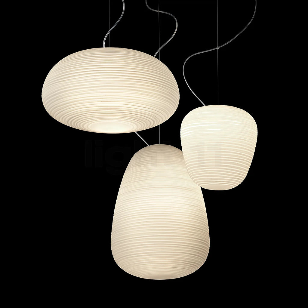 DecorBites™ Glass Whorl Pendant Lights for Kitchen and Living Room Decor