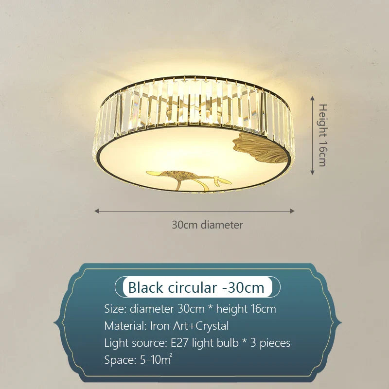 DecorBites™ Crystal Chinese Style Ceiling Light for Living Room and Bedroom