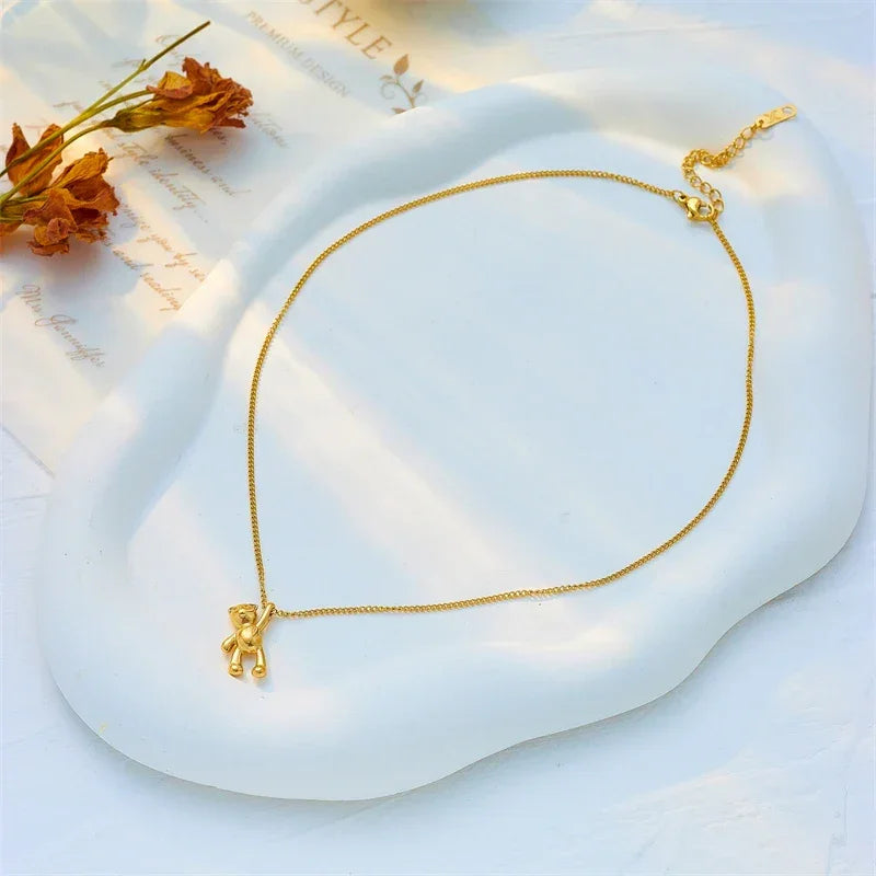 Fashion SS Bear Pendant Necklace