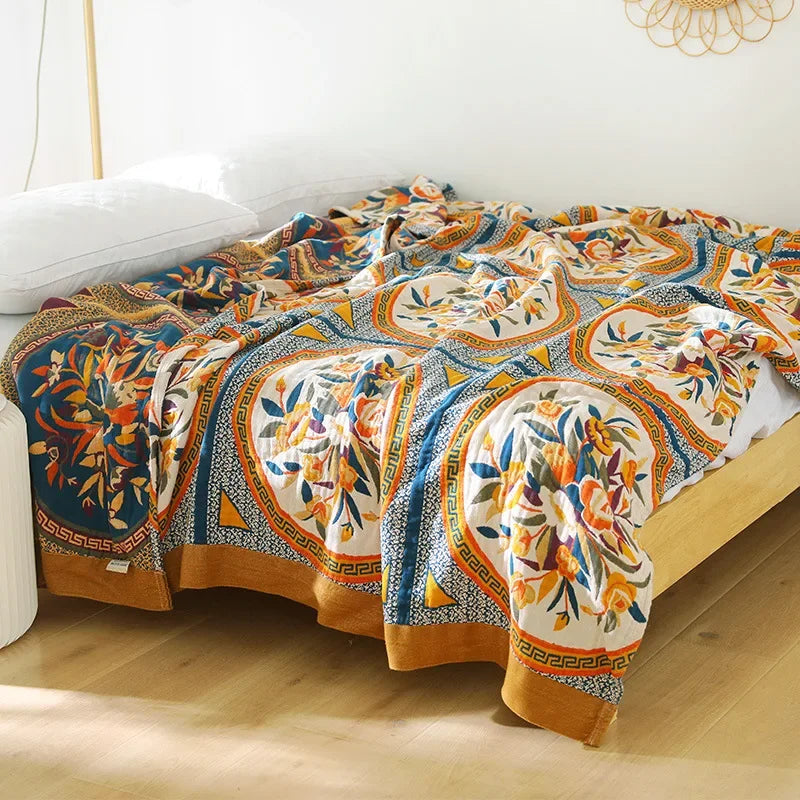 DecorBites™ Cotton Gauze Leisure Blanket - Soft Boho Decor for Beds & Sofas