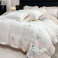 DecorBites™ Embroidered Flowers Butterfly Bedding Set - 4Pcs