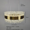 DecorBites™ Gold Metal LED Chandelier: Modern Crystal Lighting for Living Room, Dining Room, Bedroom.