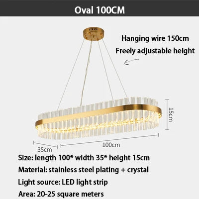 DecorBites™ Crystal Ring Chandelier LED Pendant Light Fixture
