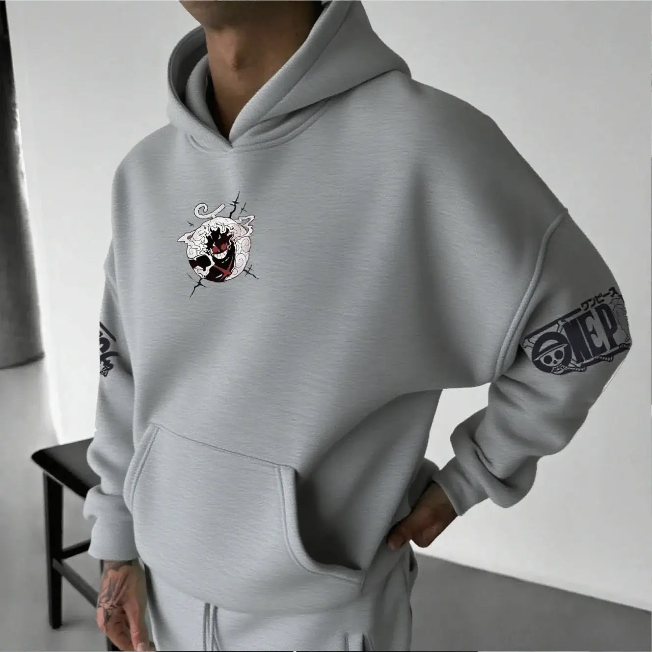 One Piece Luffy Gear 5 Nika Oversized Anime Hoodie