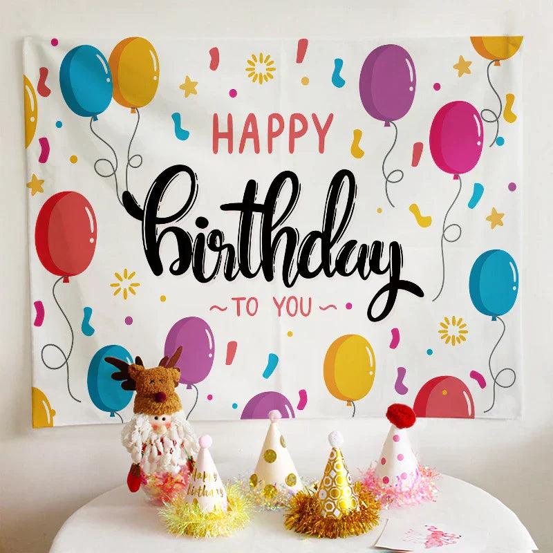 DecorBites™ Birthday Wall Tapestry Decoration Party Bedroom Hanging Cloth