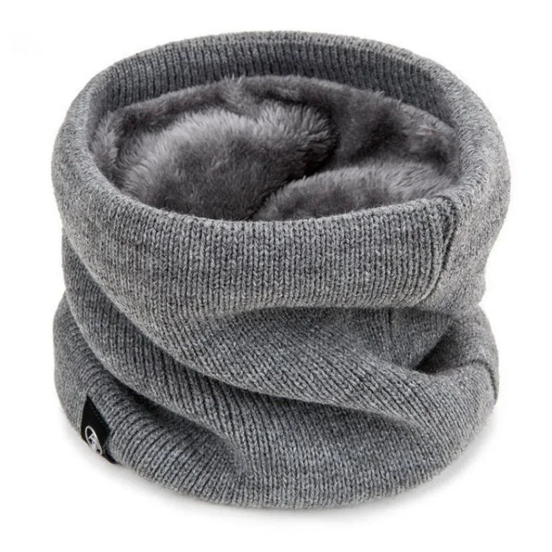 Knitted Neck Warmer Unisex Winter Neck Gaiter Thick Fleece Face Cover for Skiing Running Hiking