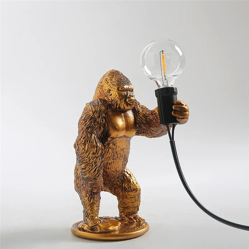 DecorBites™ King Kong Resin Night Light: Customizable LED Table Lamp for Modern Living Spaces