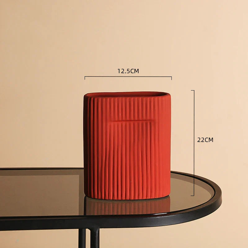 DecorBites™ Irregular Ceramic Vase for Modern Floral Arrangement & Room Decor