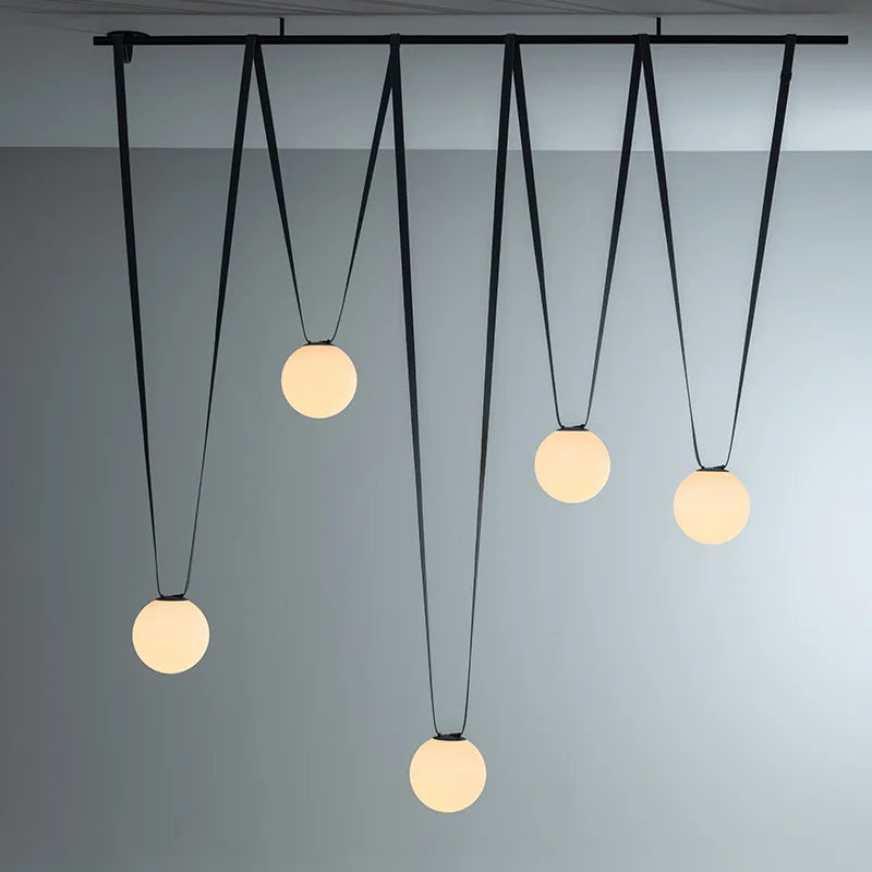 DecorBites™ Glass Ball LED Pendant Light - Black Orange, Trendy Design for Indoor Lighting
