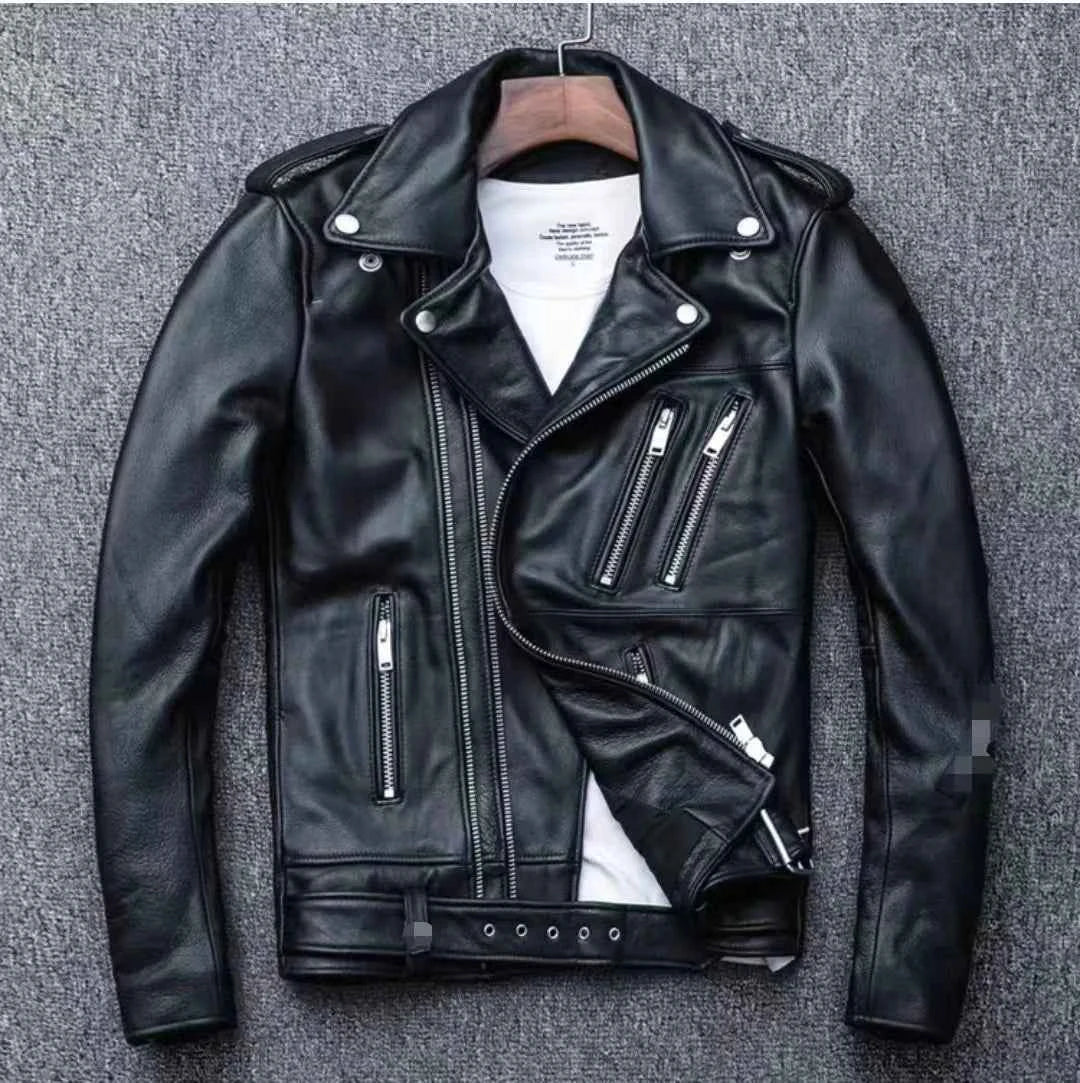 Unisex Oversized Button-down PU Leather Coat with Multiple Zippers Polo Jacket, with Many Zippers