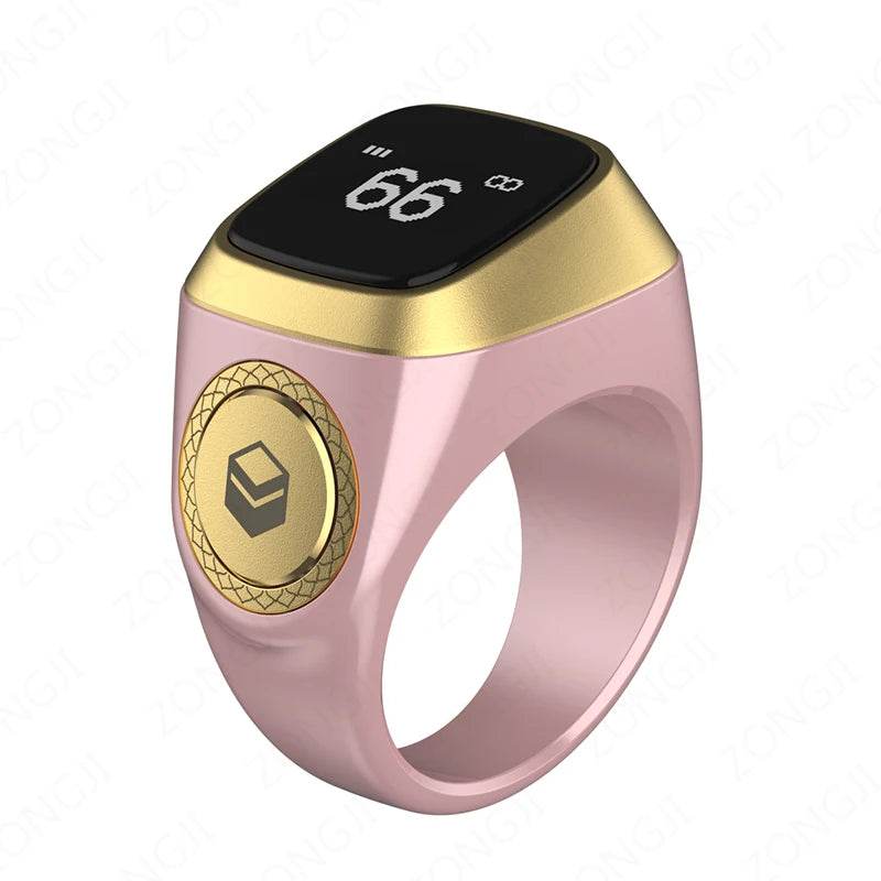 IQibla Smart Zikr Ring Praise Tasbih Tally Electronic Digital Counter for Muslims Prayer Time Vibration Reminder Waterproof