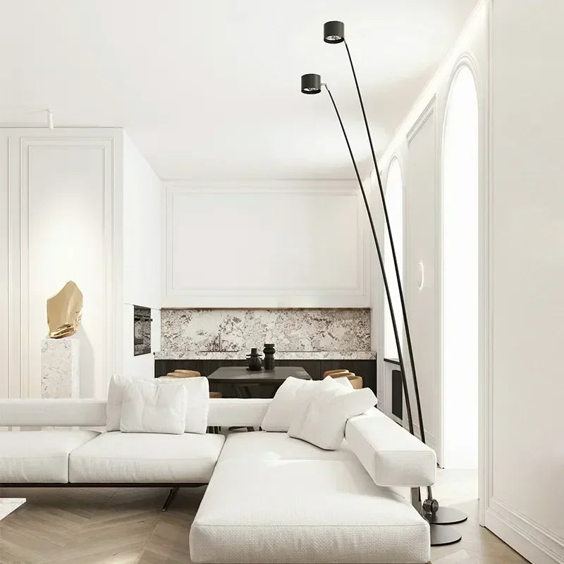 DecorBites™ Black Floor Lamp | Nordic Style LED Light for Living Room, Bedroom, or Salon