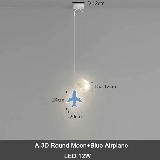 DecorBites™ Kids Star Cloud Moon Pendant Lamp with Remote Control Dimming