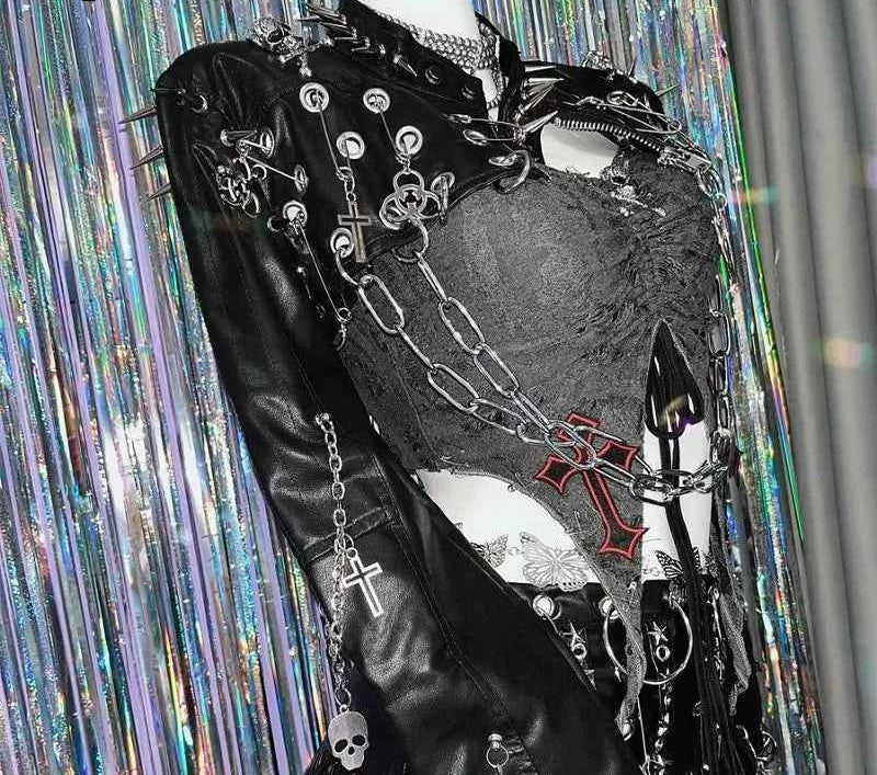 Gothic Lolita Streetwear Y2K Spike Jacket