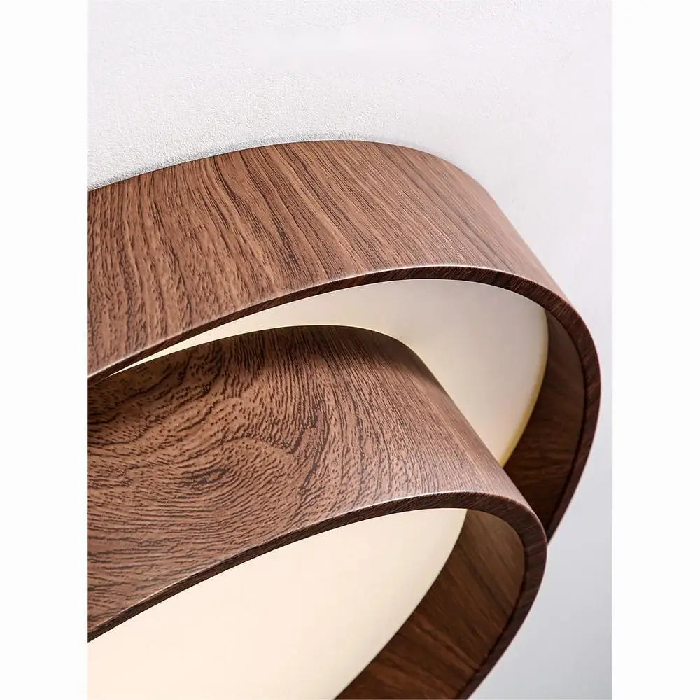 DecorBites™ Japanese Walnut Bedroom Ceiling Light Wabi-Sabi Wood Grain Eye Protection Study Light.