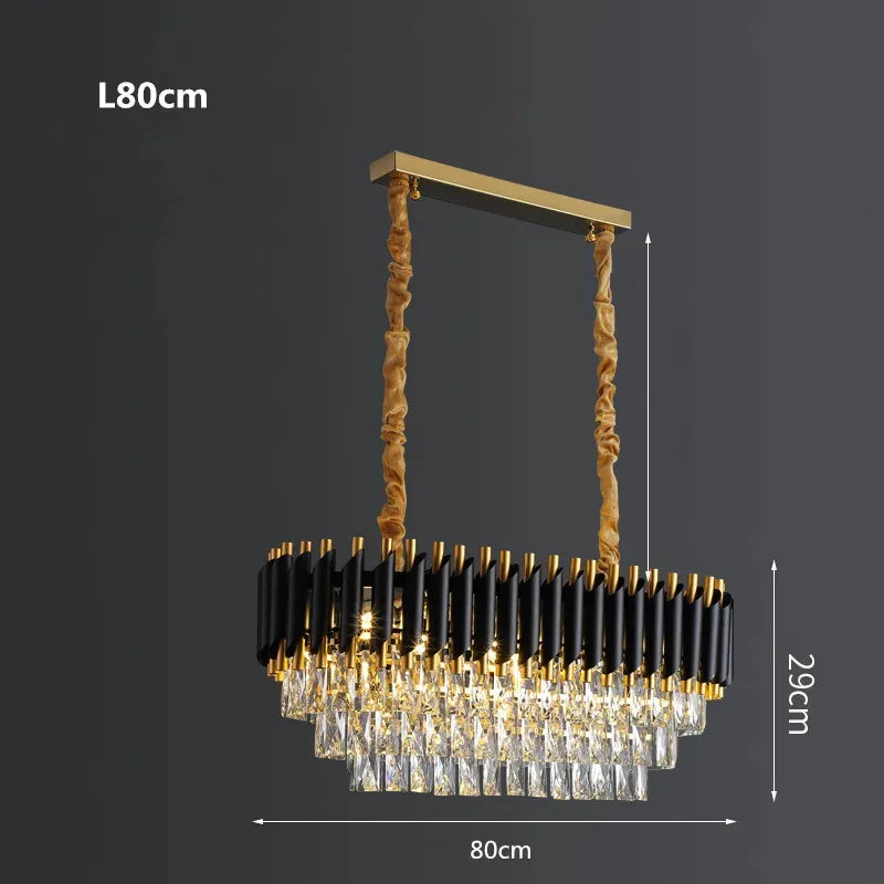 DecorBites™ Crystal LED Pendant Chandelier for Modern Living Spaces