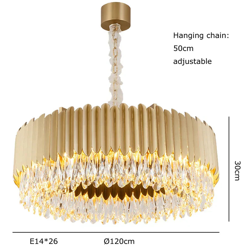 DecorBites™ Gold Crystal Water Droplet Pendant Light - Black Suspension Lamp